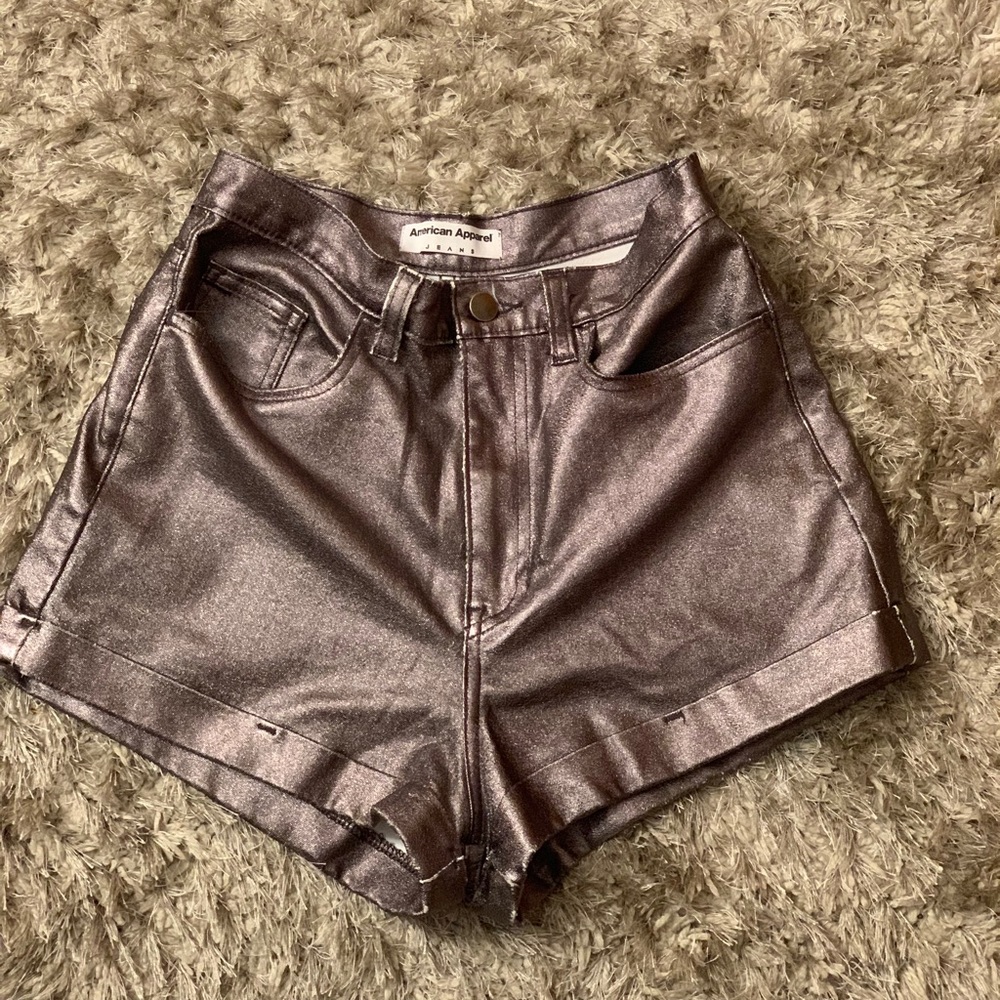 Metallic American Apparel High Waisted Shorts
